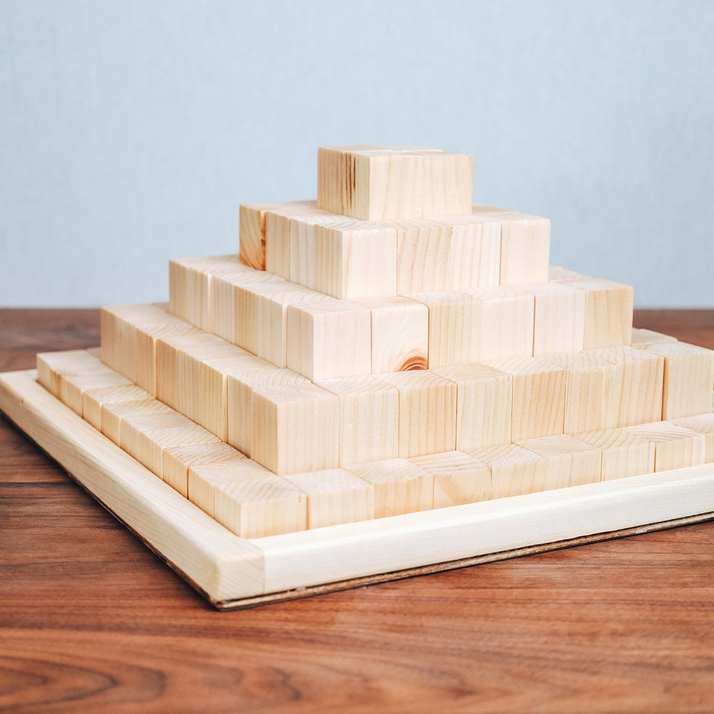 Wooden Pyramid of Stacking Blocks – Cogneato Toy Co.